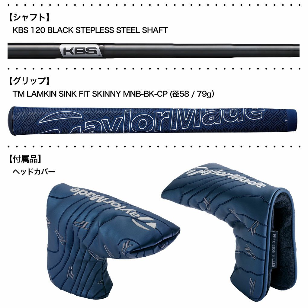 テーラーメイド TP TRUSS MID NIGHT BLUE B3TC パター メンズ 右用 33 