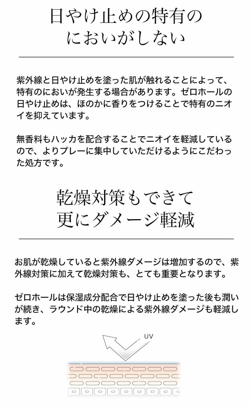 ゼロホールZEROHOLE日やけ止めクリーム無香料48gSPF50＋PA＋＋＋＋ZH-002日焼け止め顔・からだ用