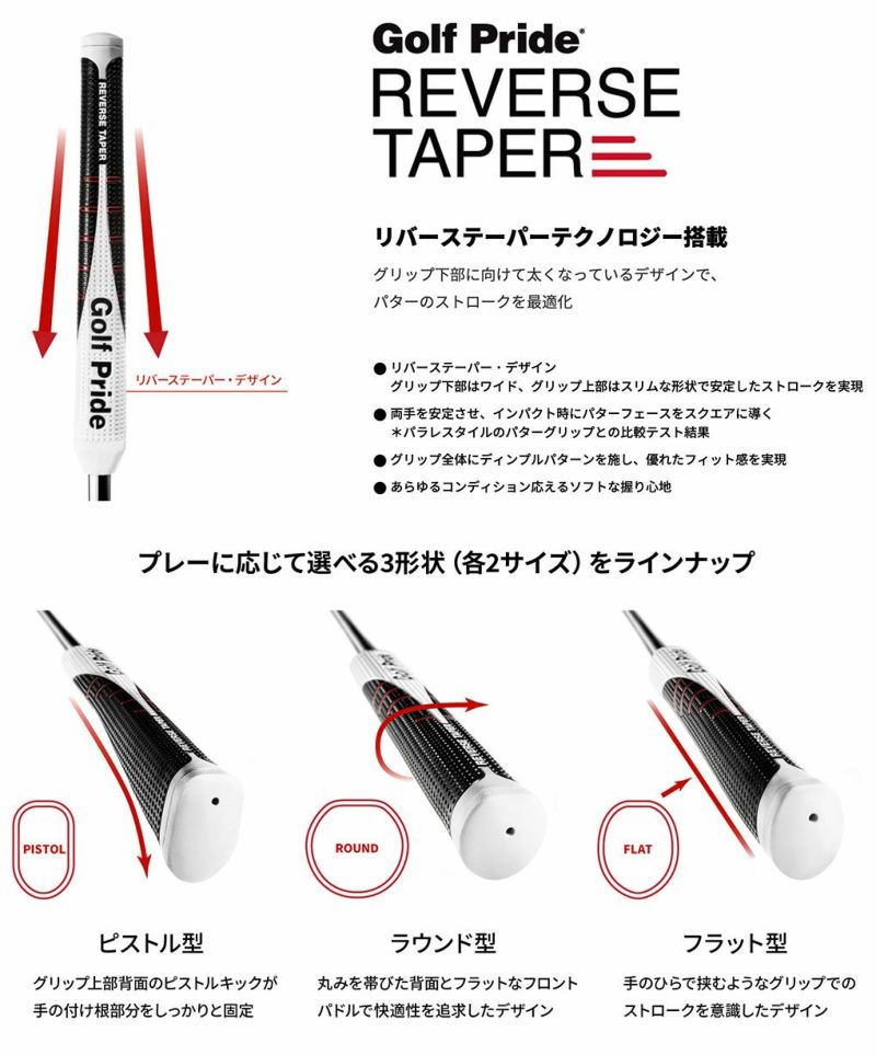 ゴルフプライドパターグリップREVERSETAPERPUTTERGRIPリバーステーパーGOLFPRIDE日本正規品