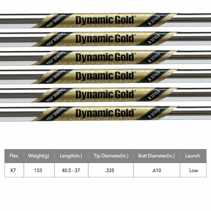 トゥルーテンパーDynamicGoldX7アイアン用スチールシャフト6本セット(5I-P)truetemperUSA直輸入品