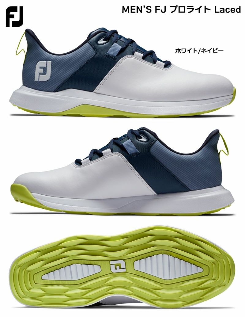 フットジョイMEN'SFJプロライトLaced56920Wホワイト/ネイビーメンズFOOTJOY2024年モデル日本正規品