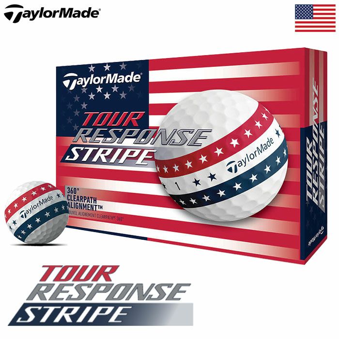 テーラーメイド 2024 Tour Response Stripe USA ツアーレスポンス ストライプ ゴルフボール 1ダース 全12球  ウレタンカバー 3ピース USA直輸入品 | ジーパーズ公式オンラインショップ（JYPER'S）