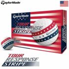 テーラーメイド2024TourResponseStripeUSAツアーレスポンスストライプゴルフボール1ダース全12球ウレタンカバー3ピースUSA直輸入品