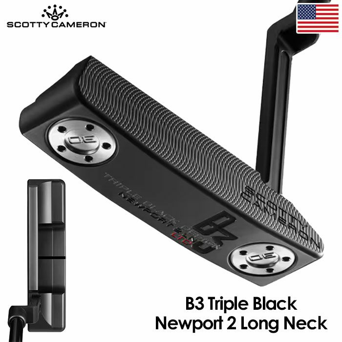 ゴルフパタースコッティキャメロンB3TripleBlackDesignLimitedNewport2LongNeckニューポート2メンズ右用34インチ35インチSCOTTYCAMERON2024年モデルUSA直輸入品