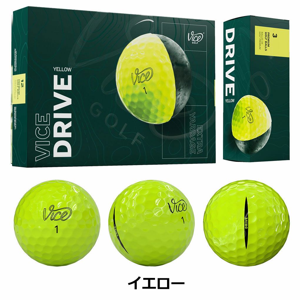 ヴァイスゴルフ Vice Golf Vice Golf Drive 1ダース 全12球 USA直輸入