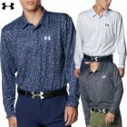 アンダーアーマーUAプレーオフプリントロングスリーブポロ1388306メンズUNDERARMOURゴルフウェア2024秋冬モデル日本正規品