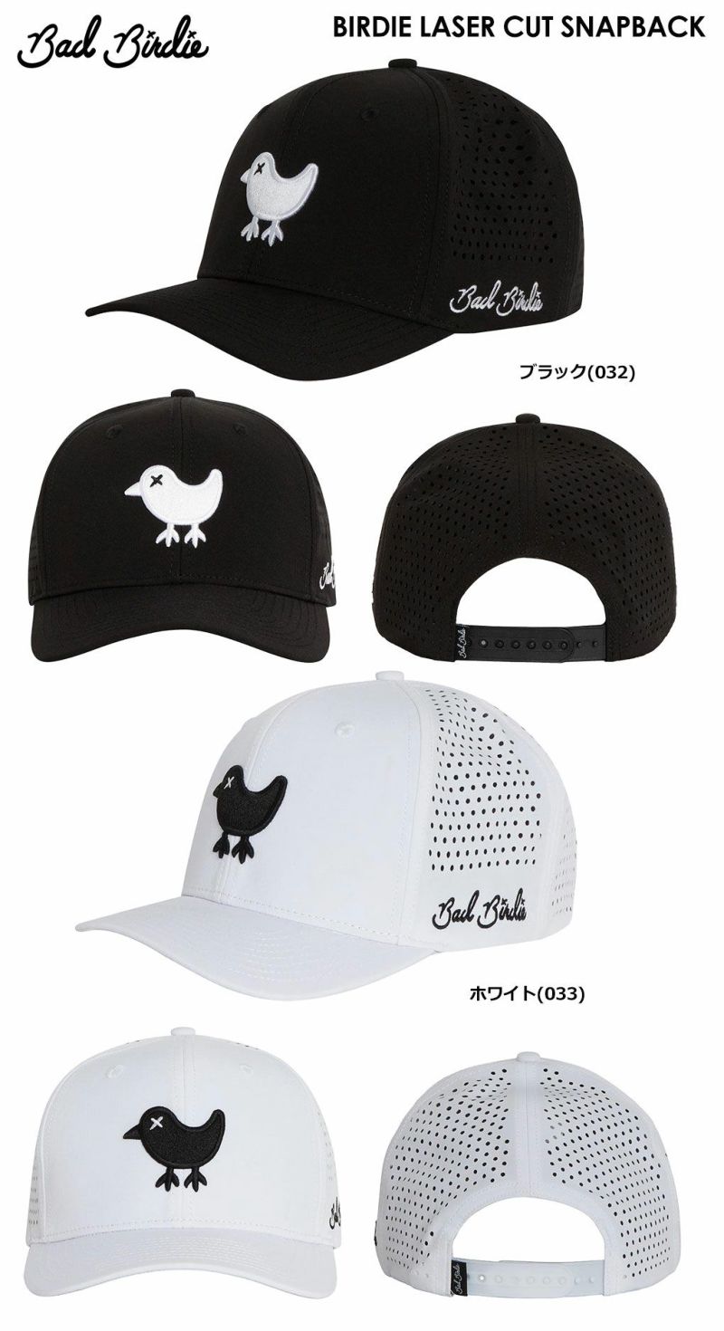 BadBirdieバッドバーディーBIRDIELASERCUTSNAPBACKBBH001メンズゴルフキャップ帽子2024年モデルUSA直輸入品