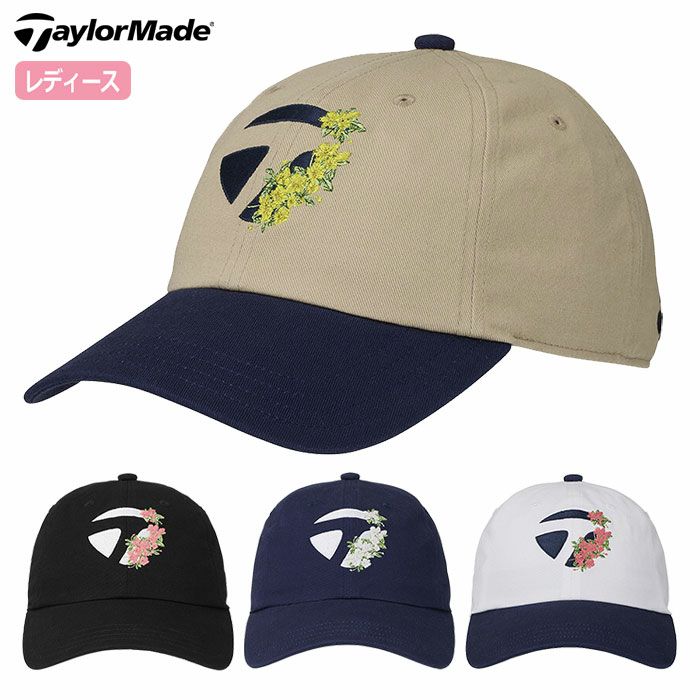 テーラーメイドウィメンズフラワーロゴキャップUN298レディースゴルフキャップ帽子2024秋冬モデルTaylorMade日本正規品