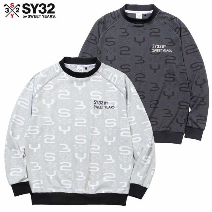 SY32GOLFSYG-24A015ゴルフウェアORIGINALSYGJACQUARDCREWNECK長袖メンズ日本正規品2024秋冬モデル