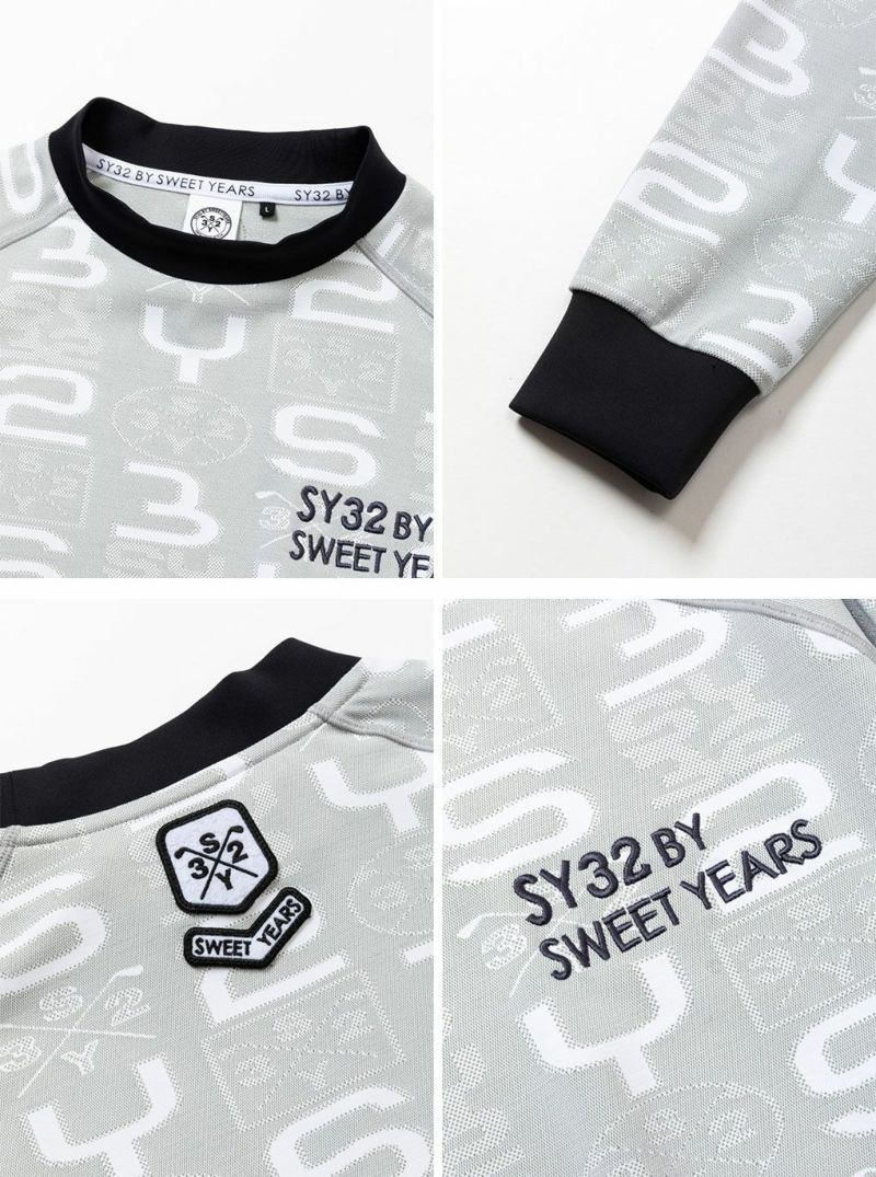 SY32GOLFSYG-24A015ゴルフウェアORIGINALSYGJACQUARDCREWNECK長袖メンズ日本正規品2024秋冬モデル