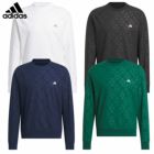 アディダスクルーネックエンボスプリントラグランスリーブ長袖スゥエットJTX63メンズゴルウェア2024秋冬モデルadidas日本正規品