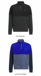 アディダス保温フリースカラーブロック長袖プルオーバーJTX67メンズゴルウェア2024秋冬モデルadidas日本正規品