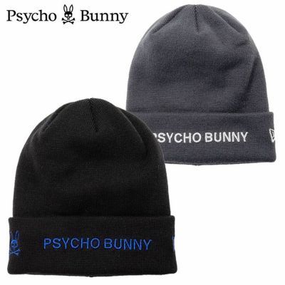 サイコバニー Psycho Bunny NEW ERAコラボ ビーニー PBMG456F ゴルフキャップ 防寒 帽子 2024秋冬モデル 日本正規品
