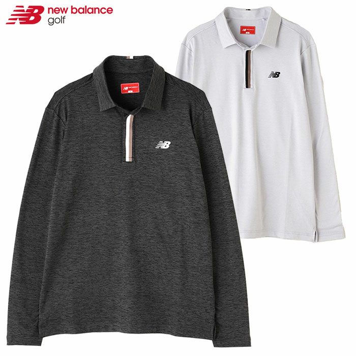 ニューバランススノーノイズ柄長袖カラーシャツ012-4269003メンズゴルフウェアnewbalance2024秋冬モデル日本正規品