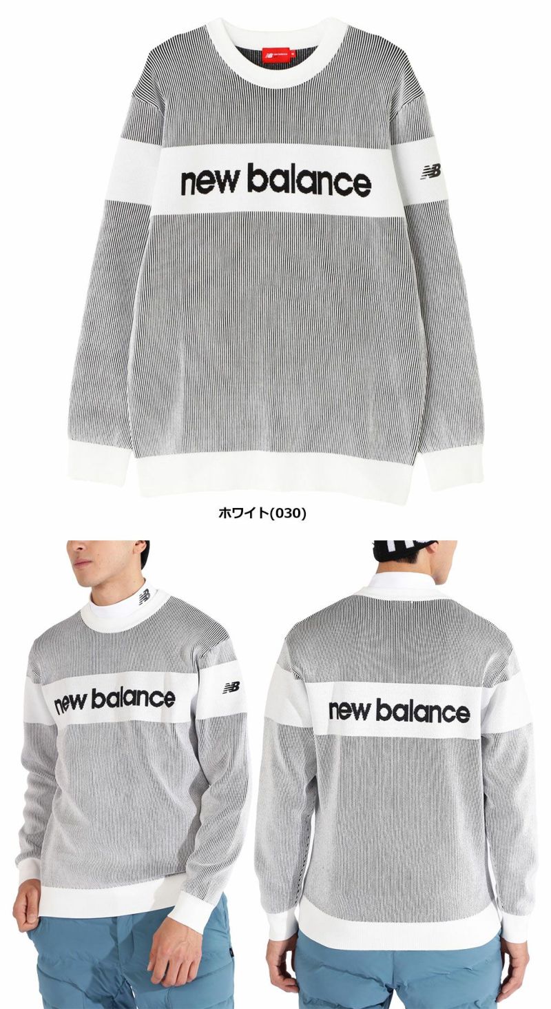 ニューバランス吸湿発熱ストレッチクルーネックニットプルオーバー012-4270003メンズゴルフウェアnewbalance2024秋冬モデル日本正規品