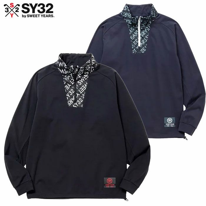 SY32GOLFSYG-24A031ゴルフウェアNECKGRAPHICHALF-ZIPMOCK長袖メンズ日本正規品2024秋冬モデル