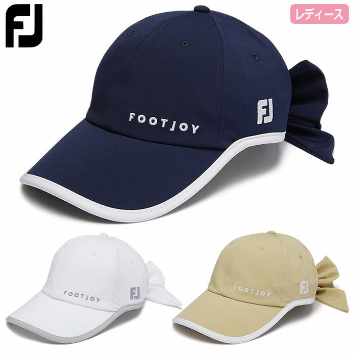 フットジョイWOMEN'SイヤーカーブリボンキャップFH24ARBBレディースFOOTJOYゴルフ帽子2024秋冬モデル日本正規品