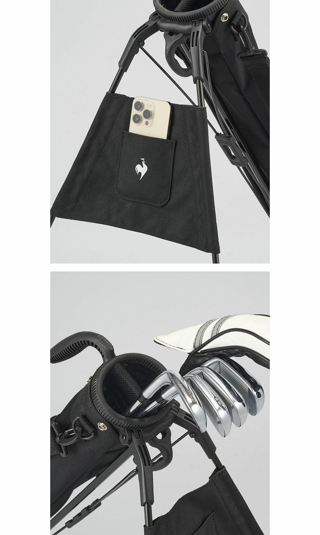 ルコックスポルティフスマホセルフィー機能付きセルフスタンドクラブケース5~6本用LG5SCB90Mゴルフlecoqsportifgolf2024年モデル日本正規品