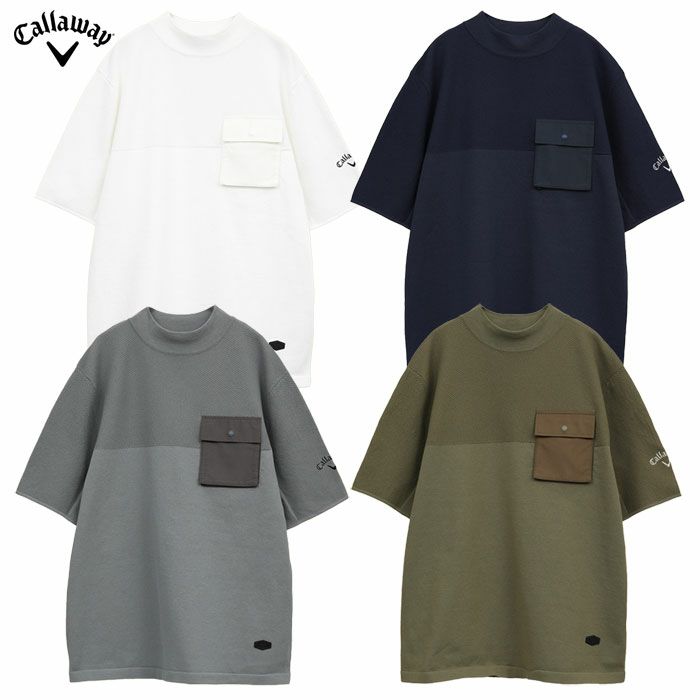 キャロウェイカノコ編みニットモックネックシャツC25134103メンズゴルフウェア2025春夏モデルCallaway日本正規品