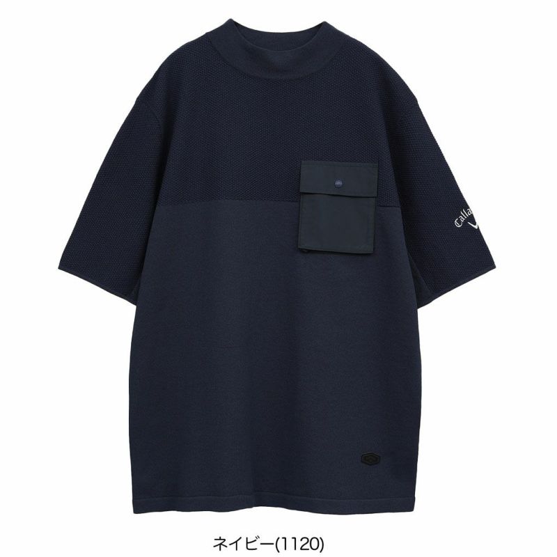 キャロウェイカノコ編みニットモックネックシャツC25134103メンズゴルフウェア2025春夏モデルCallaway日本正規品