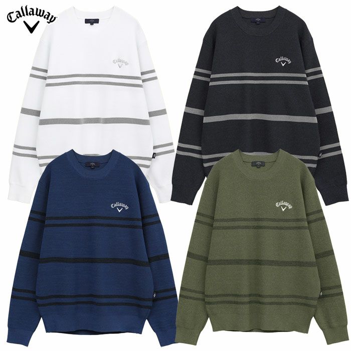 25％OFFクーポン付】キャロウェイ 片畦クルーネックニット C25118101