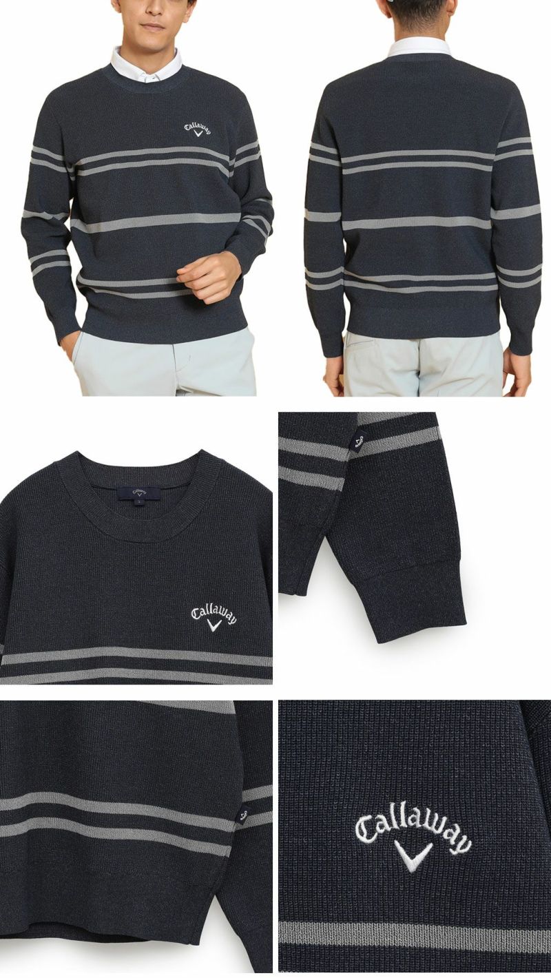 25％OFFクーポン付】キャロウェイ 片畦クルーネックニット C25118101