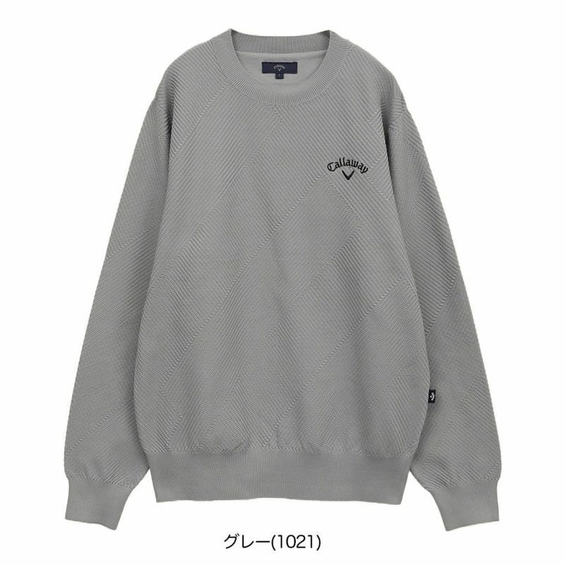 キャロウェイ変形編地クルーネックニットC25118100メンズゴルフウェア2025春夏モデルCallaway日本正規品