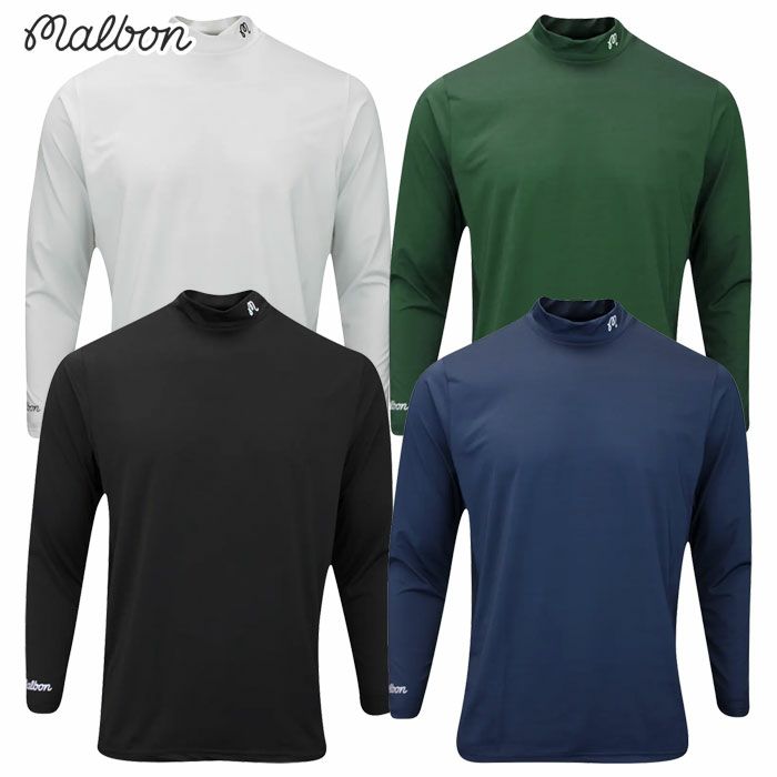 マルボンMalbonGolf長袖シャツBaseLayerEvergreenCompressionMockメンズ2024春夏モデル
