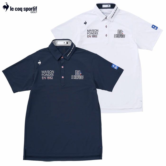 ルコックスポルティフ定番無地半袖シャツLG5SHS13Mメンズゴルフウェアゴルフlecoqsportifgolf2025春夏モデル日本正規品