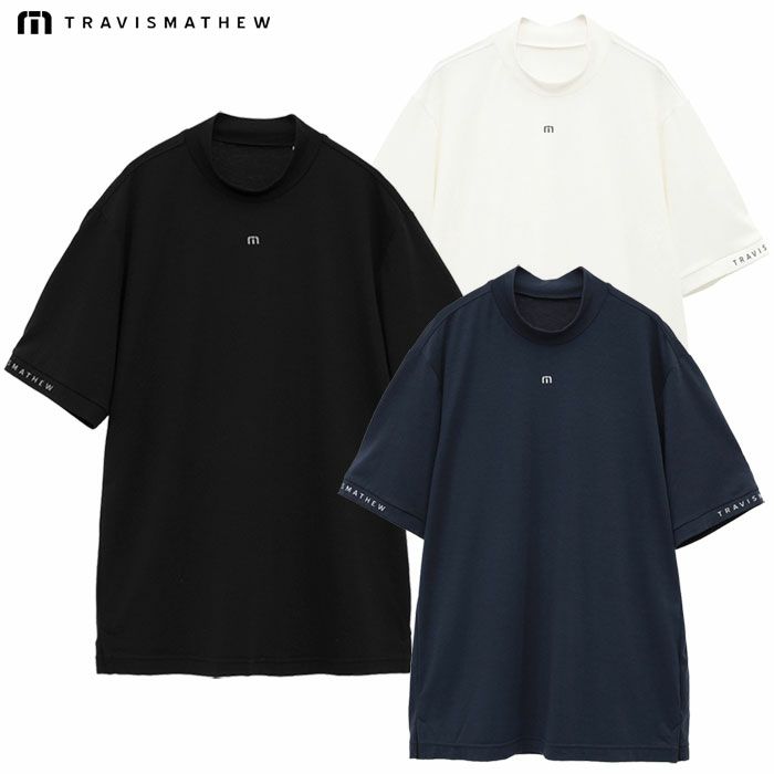トラヴィスマシューソフトタッチ ロゴプリント半袖モックネック7AL014メンズゴルフウェアトップスTravisMathew2025春夏モデル日本正規品