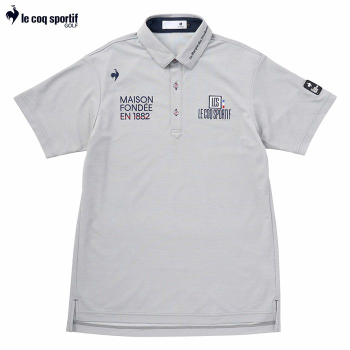 ルコックスポルティフ定番無地半袖シャツLG5SHS13Mメンズゴルフウェアゴルフlecoqsportifgolf2025春夏モデル日本正規品