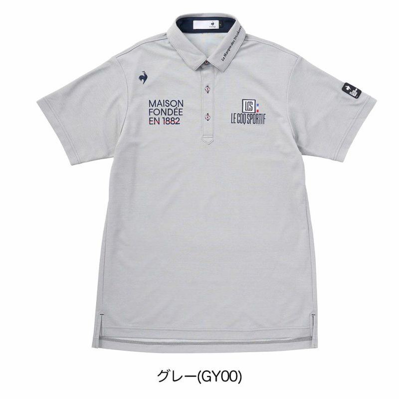 ルコックスポルティフ定番無地半袖シャツLG5SHS13Mメンズゴルフウェアゴルフlecoqsportifgolf2025春夏モデル日本正規品