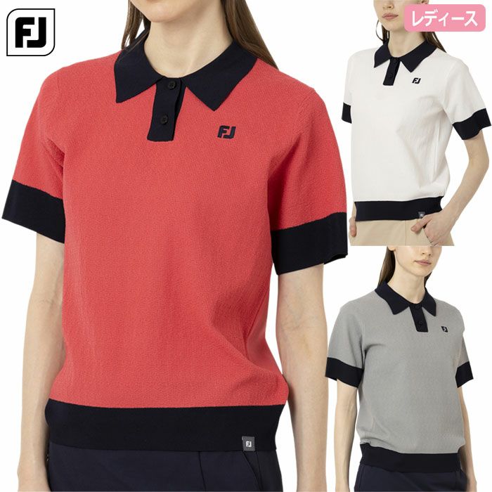 フットジョイ編地切替バイカラー半袖セーターポロFJ-F25-S01レディースゴルフウェアFOOTJOY2025春夏モデル日本正規品