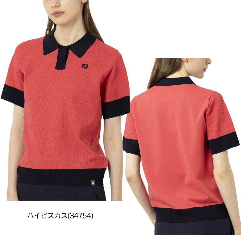 フットジョイ編地切替バイカラー半袖セーターポロFJ-F25-S01レディースゴルフウェアFOOTJOY2025春夏モデル日本正規品