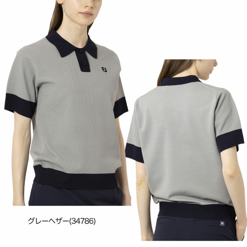 フットジョイ編地切替バイカラー半袖セーターポロFJ-F25-S01レディースゴルフウェアFOOTJOY2025春夏モデル日本正規品