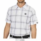 フットジョイチェックプリント半袖鹿の子シャツFJ-F25-S04メンズゴルフウェアFOOTJOY2025春夏モデル日本正規品