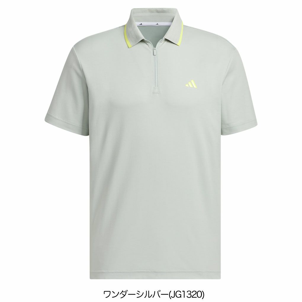 アディダスアディゼロツイストニット半袖ジップポロKUK69メンズゴルフウェアゴルフ2025春夏モデルadidas日本正規品