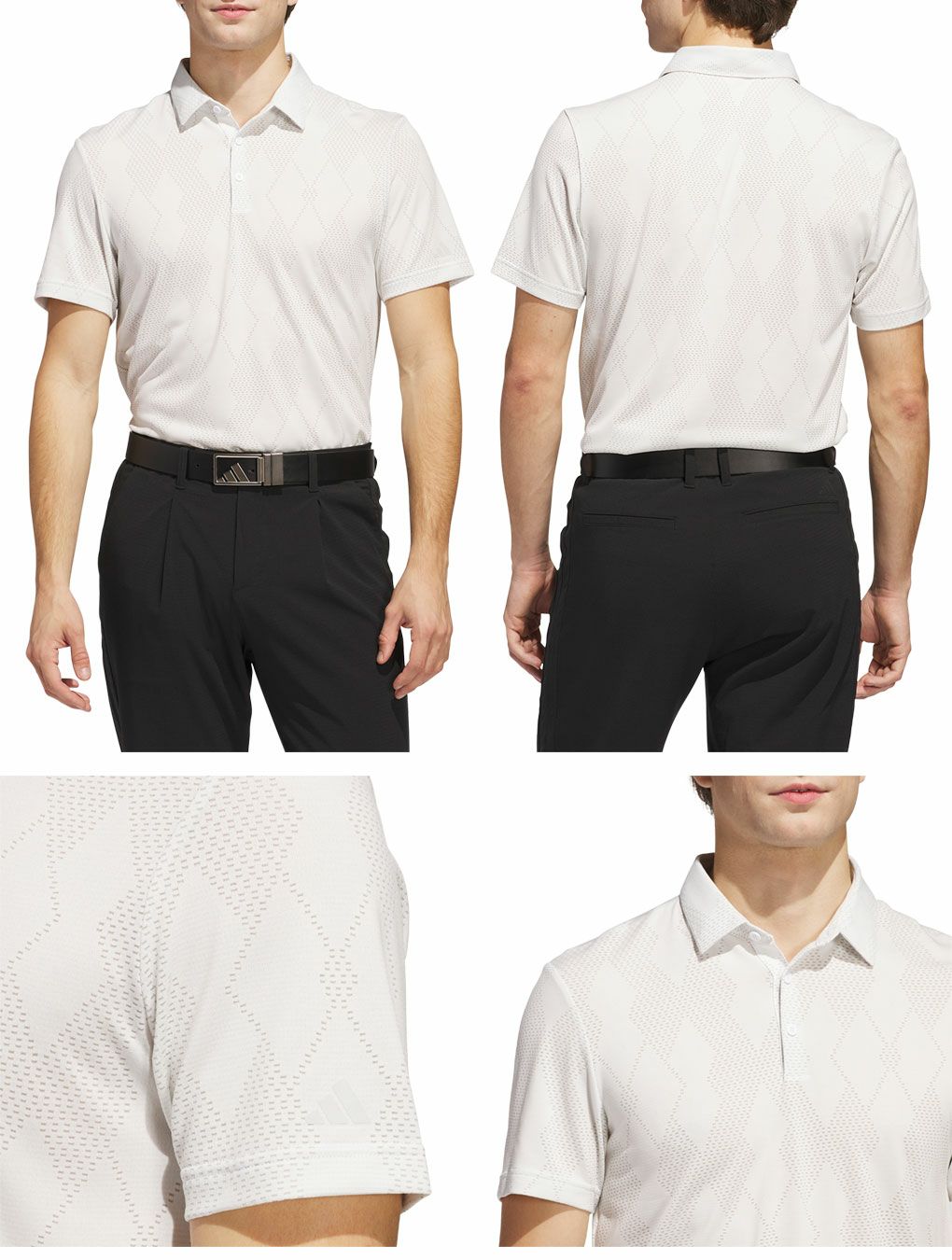 アディダスメッシュアーガイル半袖シャツKUH63メンズゴルフウェアゴルフ2025春夏モデルadidas日本正規品