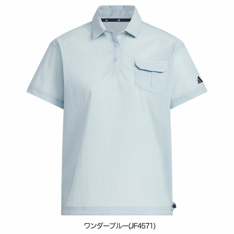 アディダス撥水シースルーボックスシルエット半袖シャツKTI78レディースゴルフウェアトップス2025春夏モデルadidas日本正規品