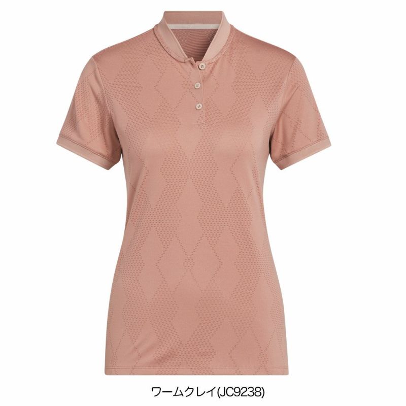 アディダスメッシュアーガイル半袖シャツKTI66レディースゴルフウェアトップス2025春夏モデルadidas日本正規品