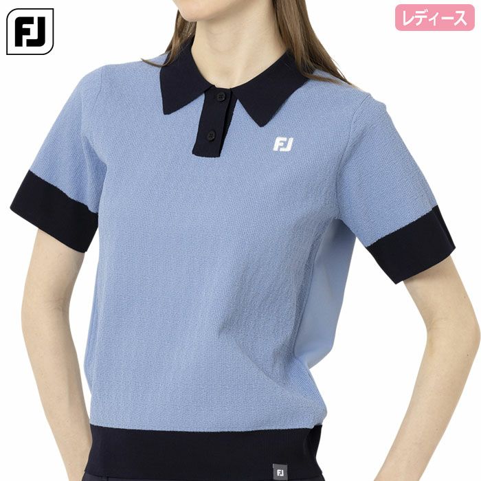 フットジョイ編地切替バイカラー半袖セーターポロFJ-F25-S01レディースゴルフウェアFOOTJOY2025春夏モデル日本正規品