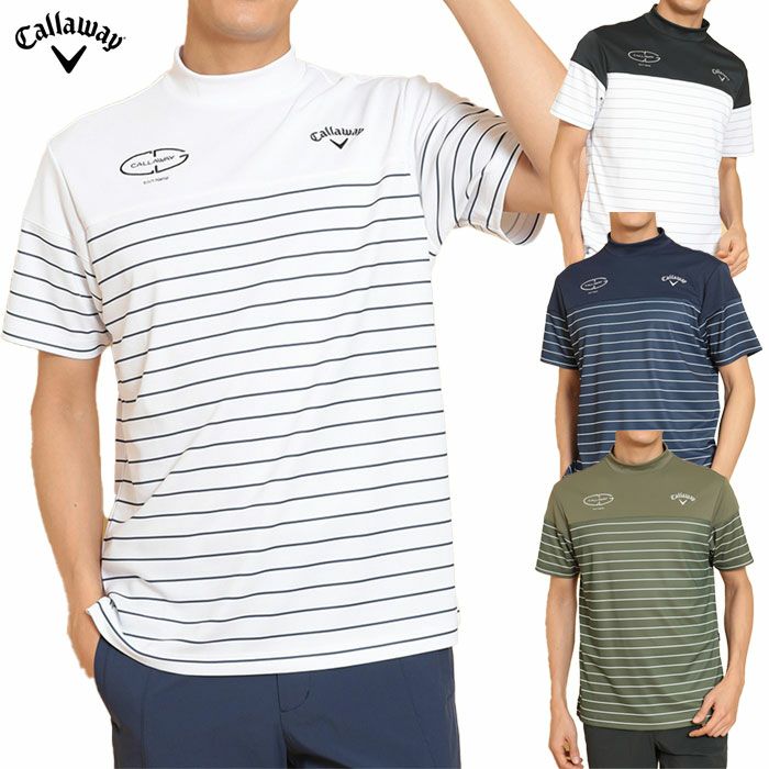 キャロウェイ-3℃裏クールボーダープリントモックネックC25134109メンズゴルフウェア2025春夏モデルCallaway日本正規品