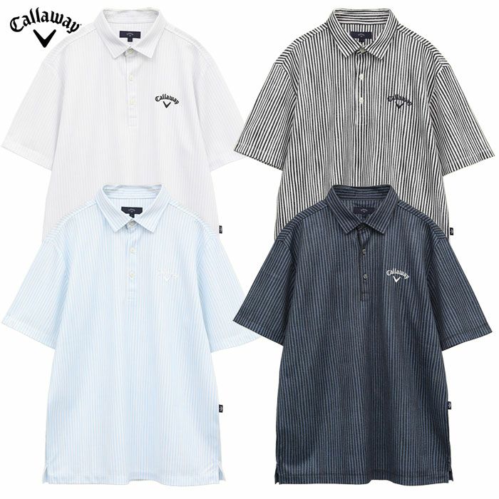 キャロウェイかざあなメッシュストライププリントシャツC25134118メンズゴルフウェア2025春夏モデルCallaway日本正規品