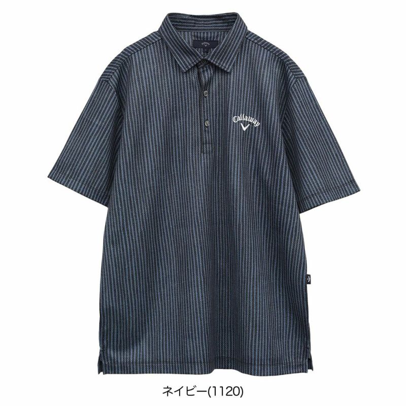 キャロウェイかざあなメッシュストライププリントシャツC25134118メンズゴルフウェア2025春夏モデルCallaway日本正規品