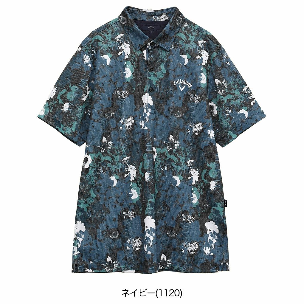 キャロウェイ-3℃裏クールフラワープリントカノコシャツC25134125メンズゴルフウェア2025春夏モデルCallaway日本正規品