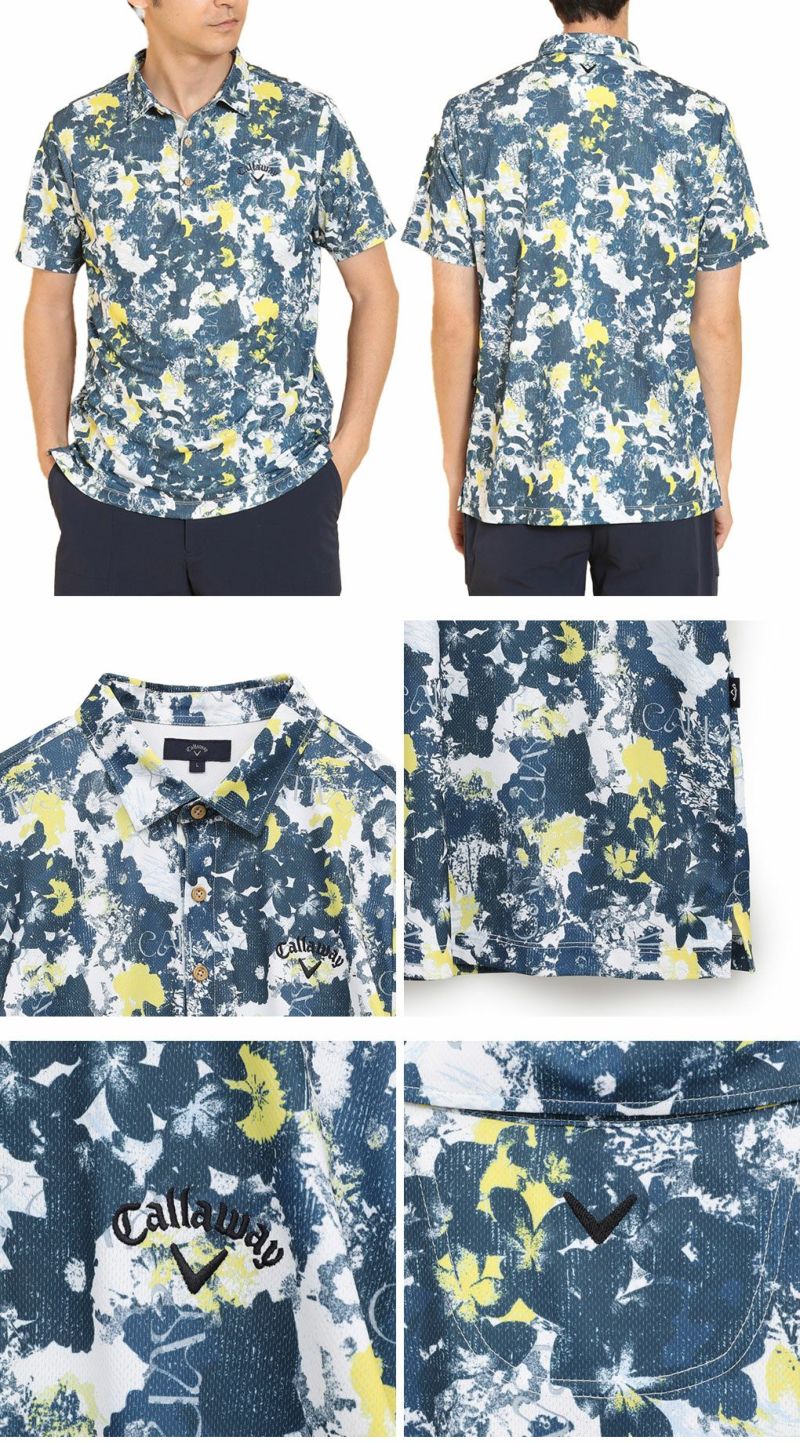 キャロウェイ-3℃裏クールフラワープリントカノコシャツC25134125メンズゴルフウェア2025春夏モデルCallaway日本正規品