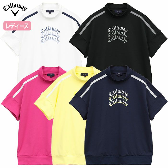 キャロウェイ-3℃裏クール半袖モックネックシャツC25134213レディースゴルフウェア2025春夏モデルCallaway日本正規品