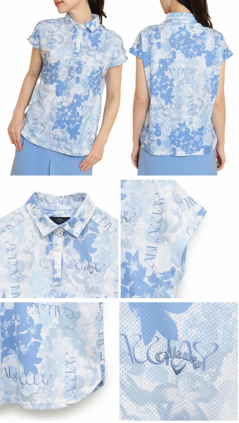 キャロウェイかざあなメッシュフレンチスリーブシャツC25134215レディースゴルフウェア2025春夏モデルCallaway日本正規品