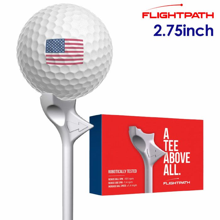 フライトパスFlightPathGolfTeesティー2.75インチホワイトゴルフラウンド用品USA直輸入品