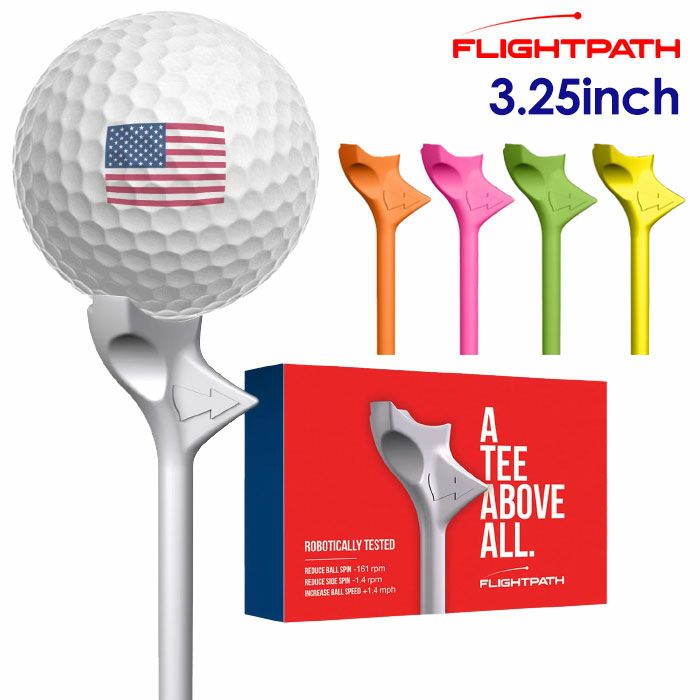 フライトパスFlightPathGolfTeesティー3.25インチゴルフラウンド用品USA直輸入品